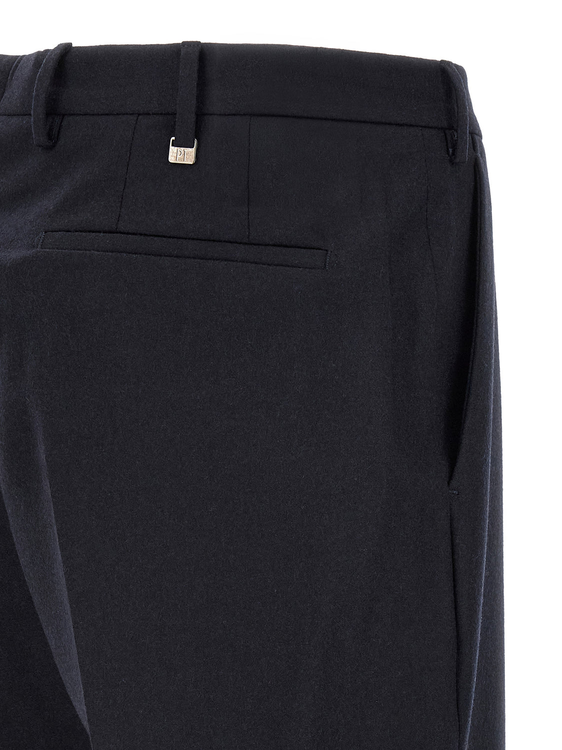 Black Virgin Wool Casual Pants