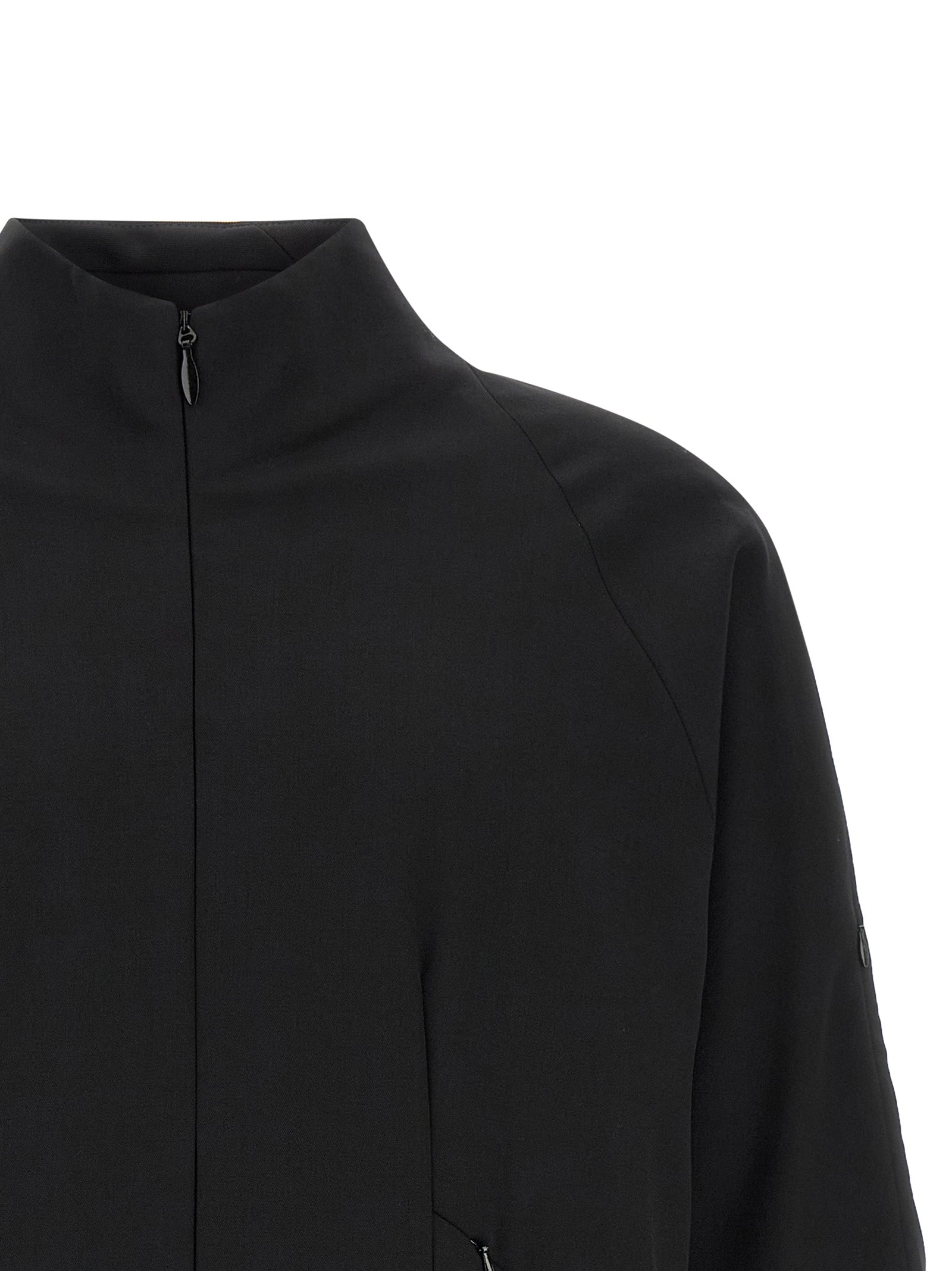 Black Virgin Wool Full-Length Jacket