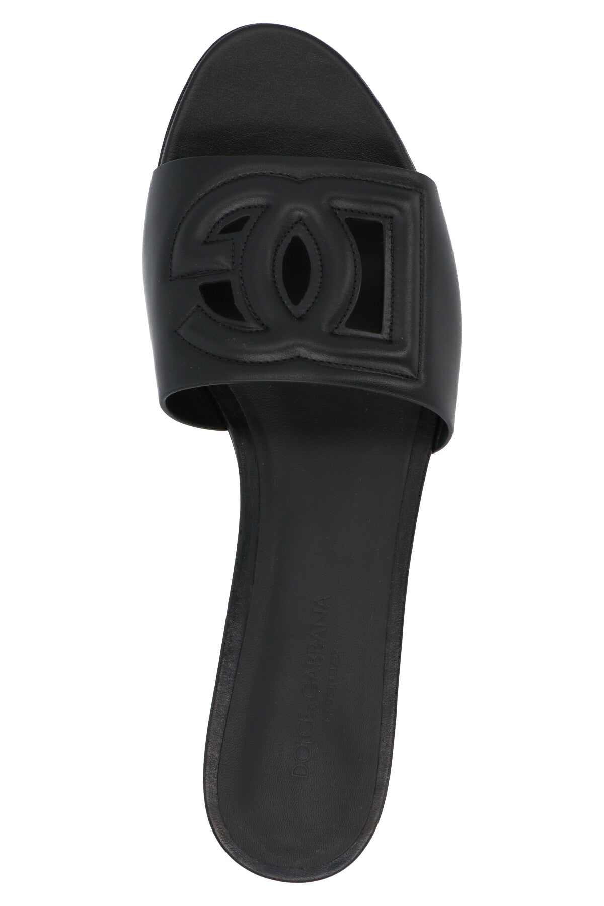 Black Calfskin Slides