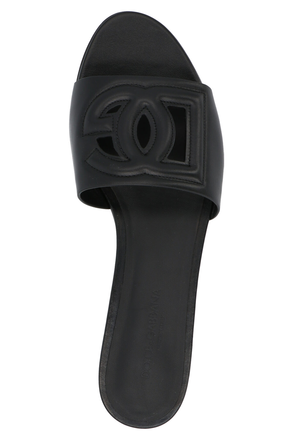 Black Calfskin Slides