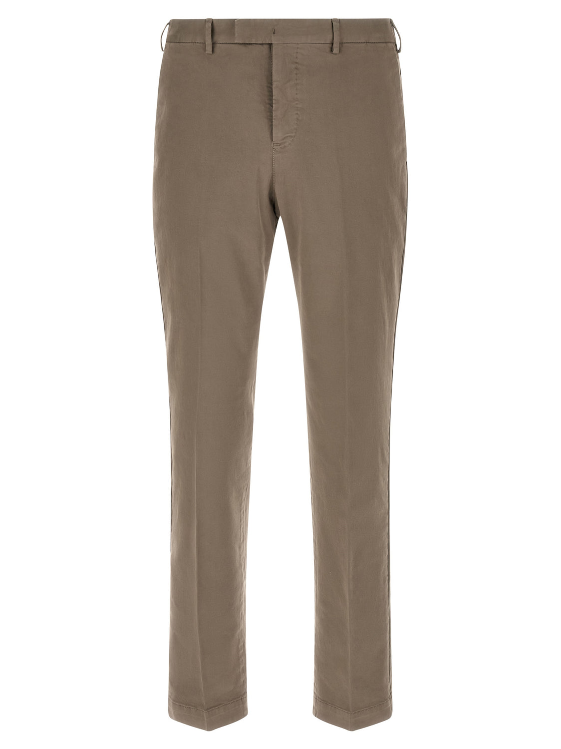 Beige Cotton Casual Pants