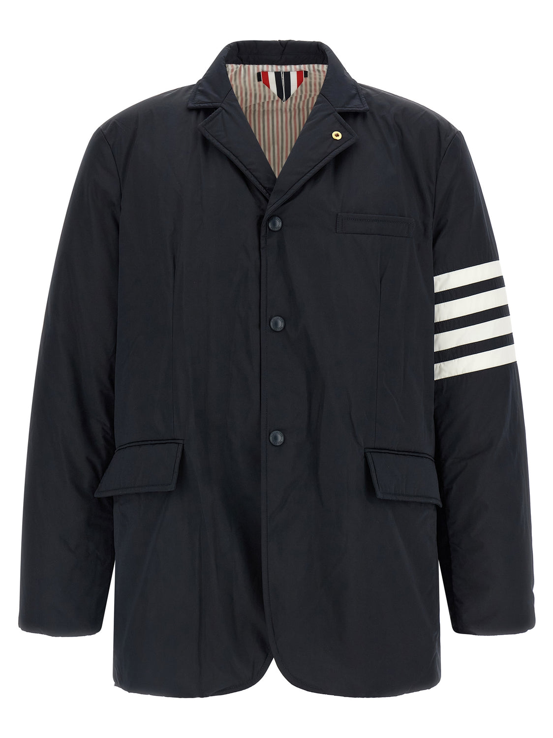 Blue Polyester Biker Jacket