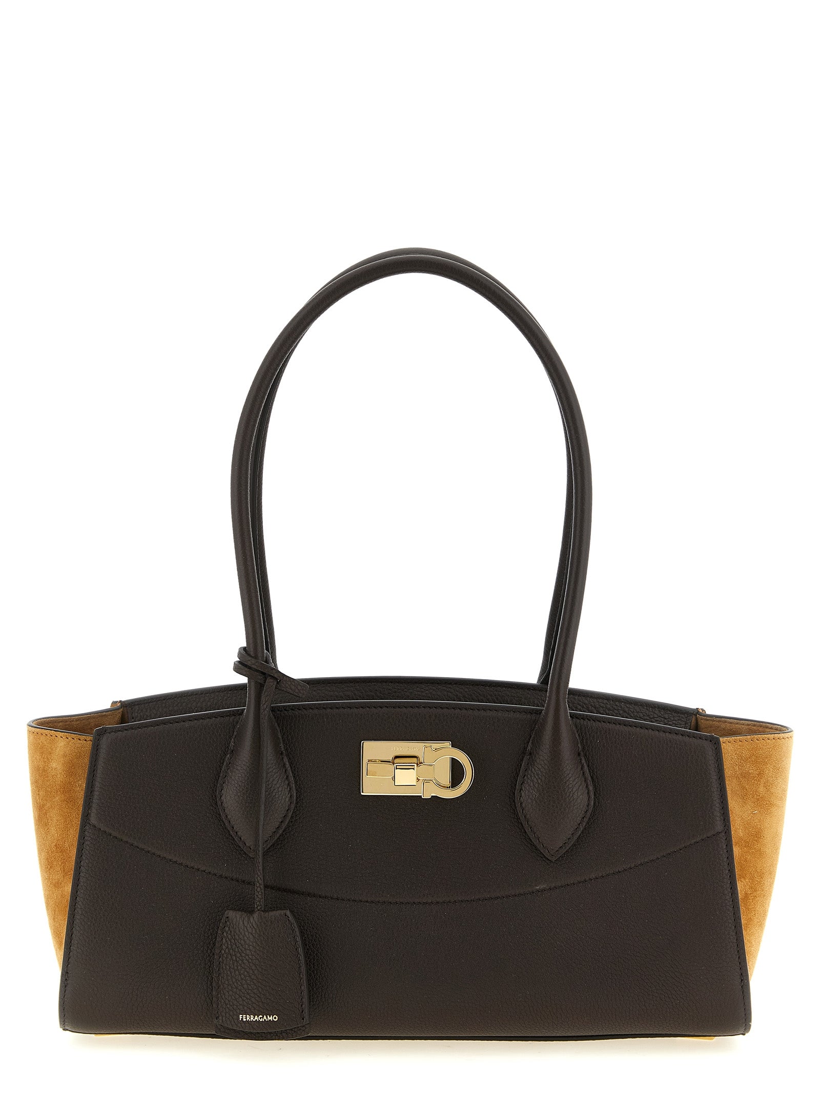 Brown Calfskin Shoulder Bag