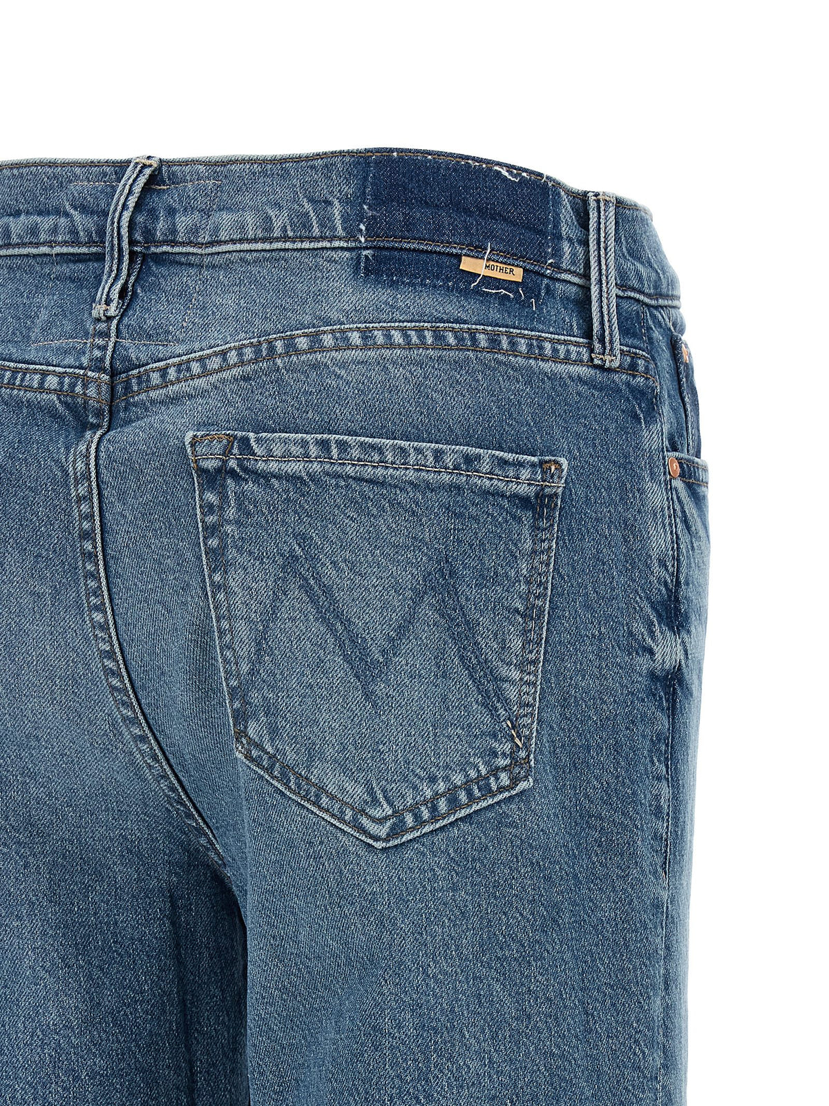 Blue Cotton Straight-Leg Jeans