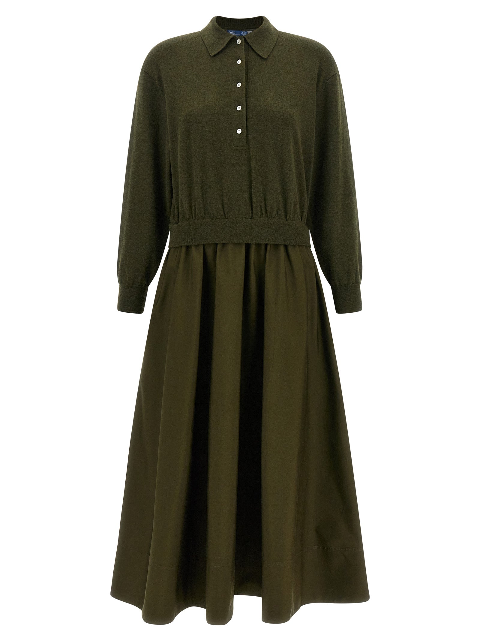 Bicolor Wool Long Dress