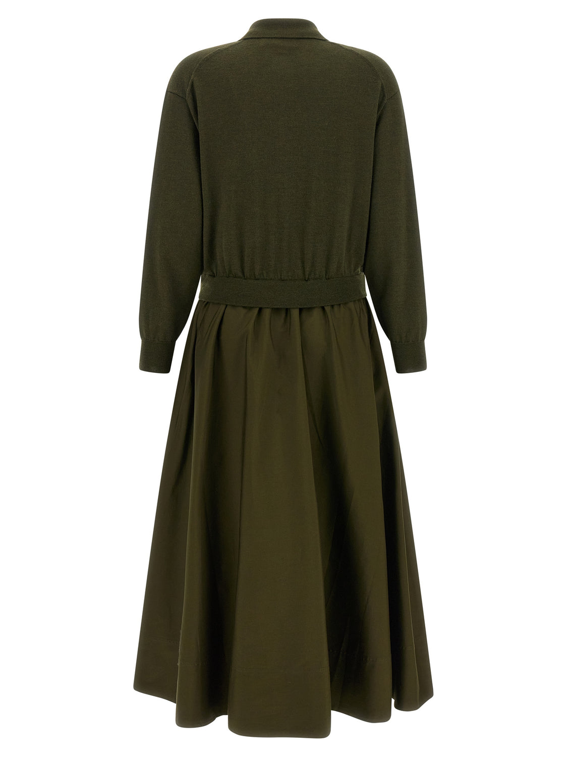 Bicolor Wool Long Dress