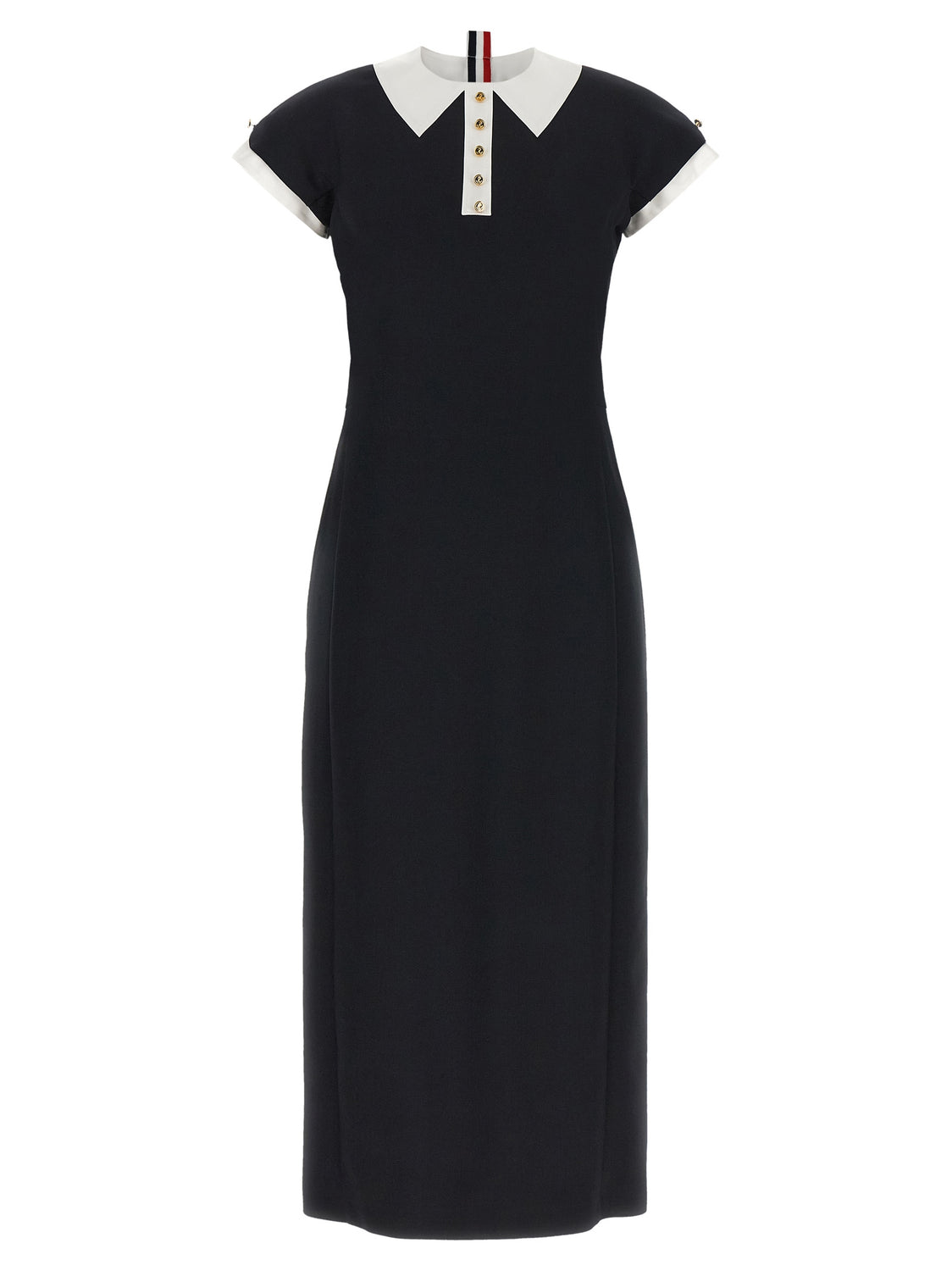 Blue Virgin Wool Midi Dress