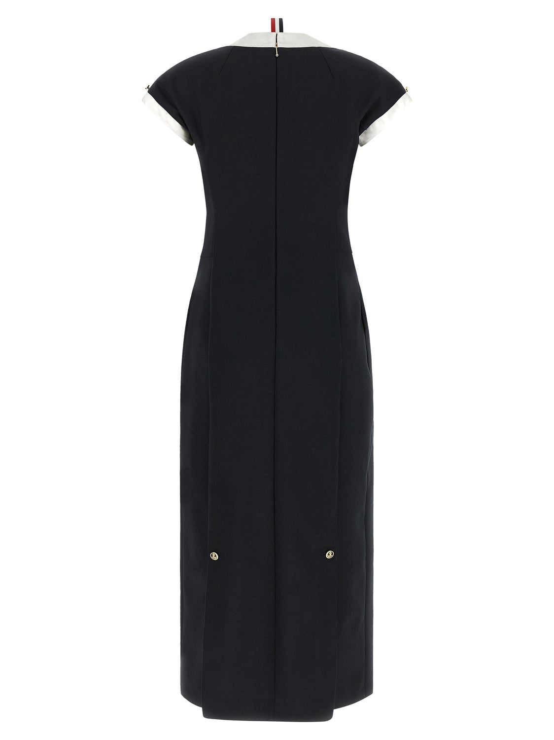 Blue Virgin Wool Midi Dress