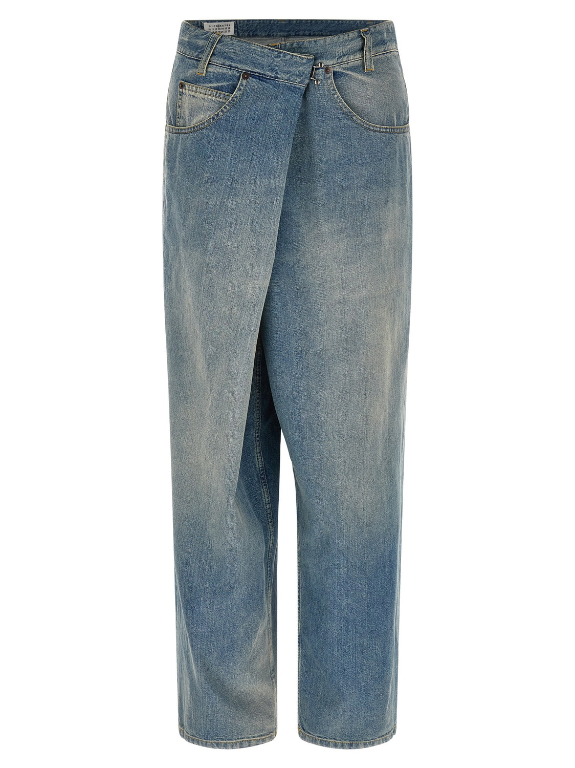Blue Cotton Straight-Leg Jeans
