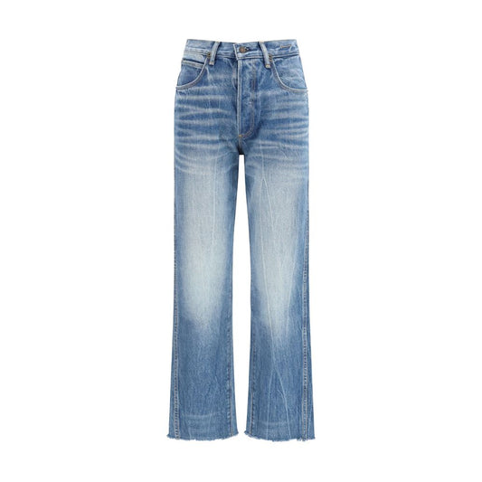 Blue Cotton Bootcut Jeans