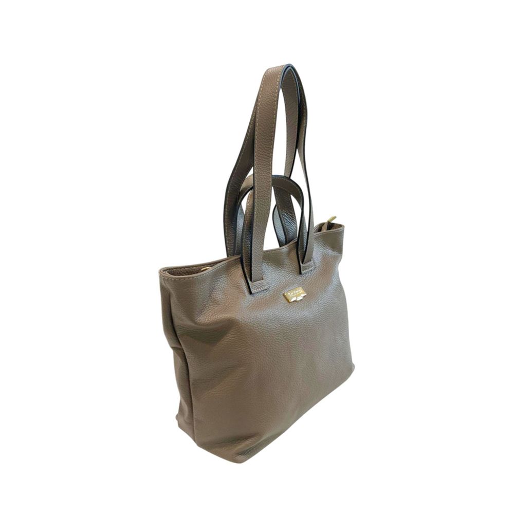 Beige Cowhide Handbag