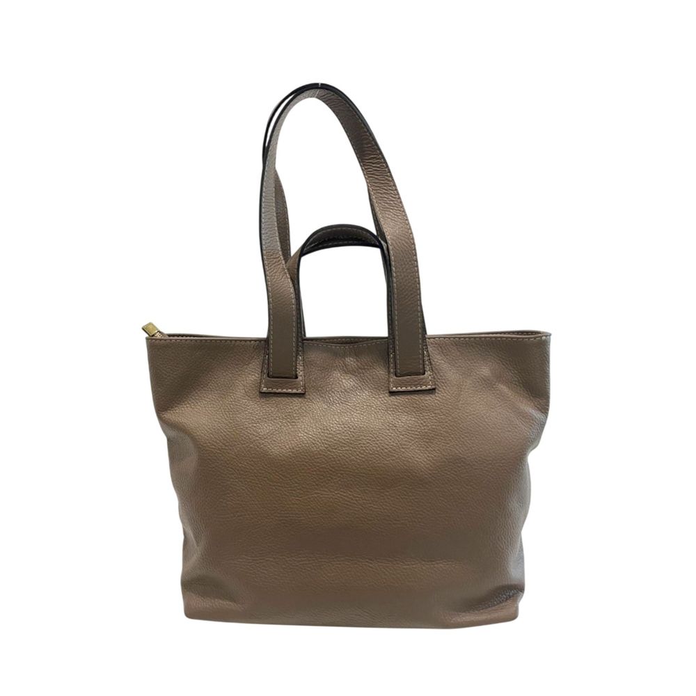 Beige Cowhide Handbag
