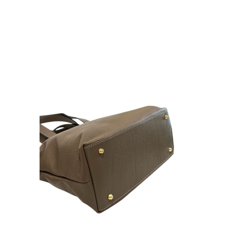 Beige Cowhide Handbag