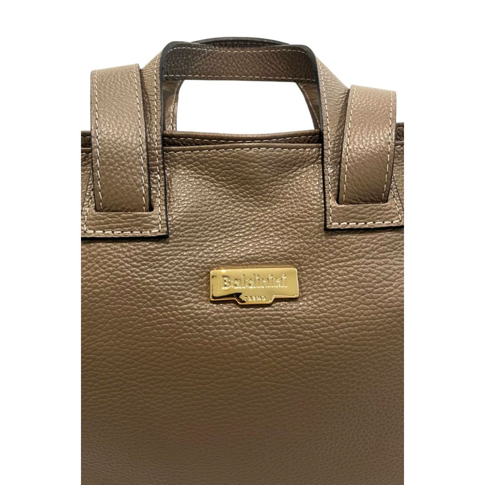 Beige Cowhide Handbag