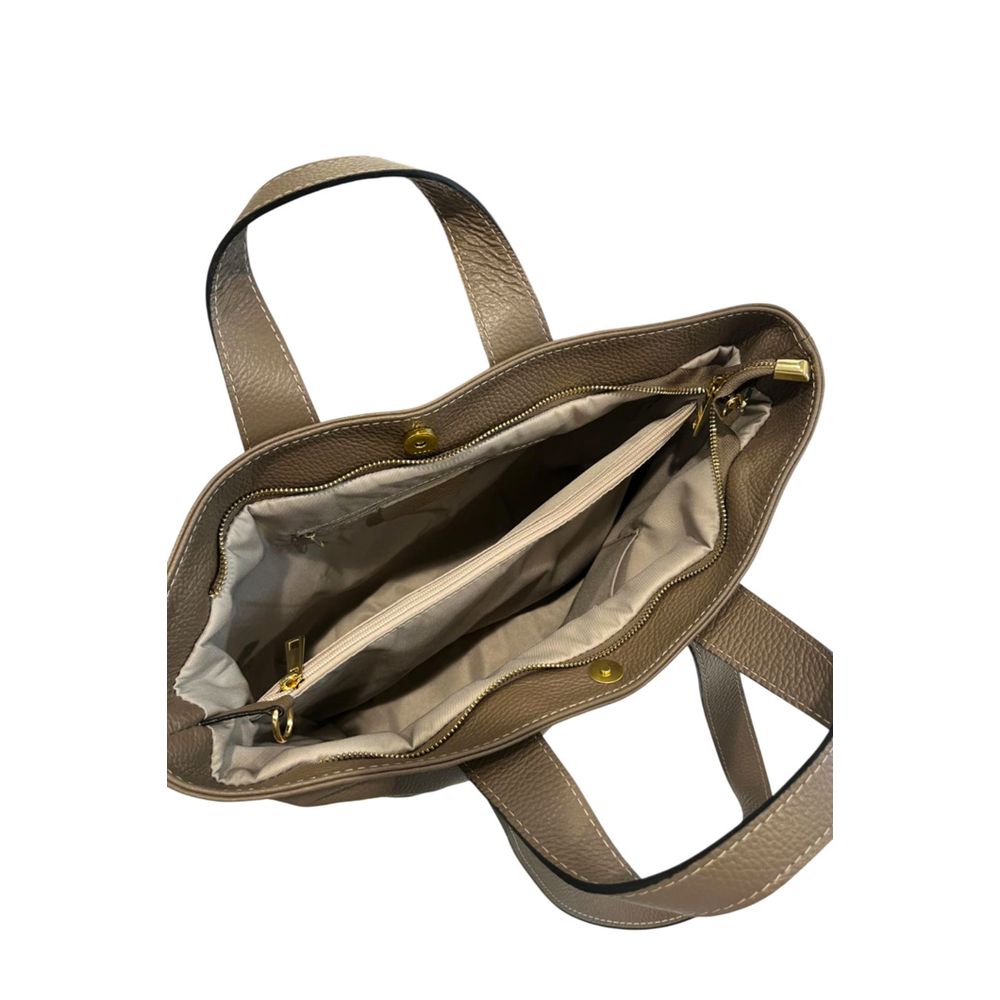 Beige Cowhide Handbag