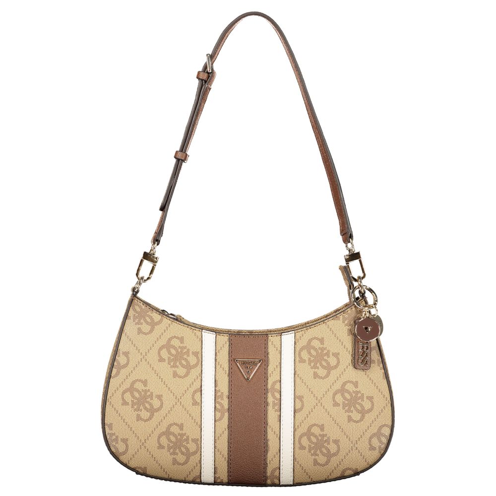 Beige Polyurethane Women's Bag