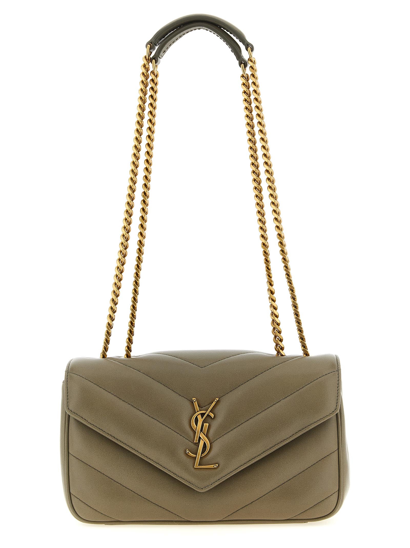 Bicolor Lamb Leather Shoulder Bag