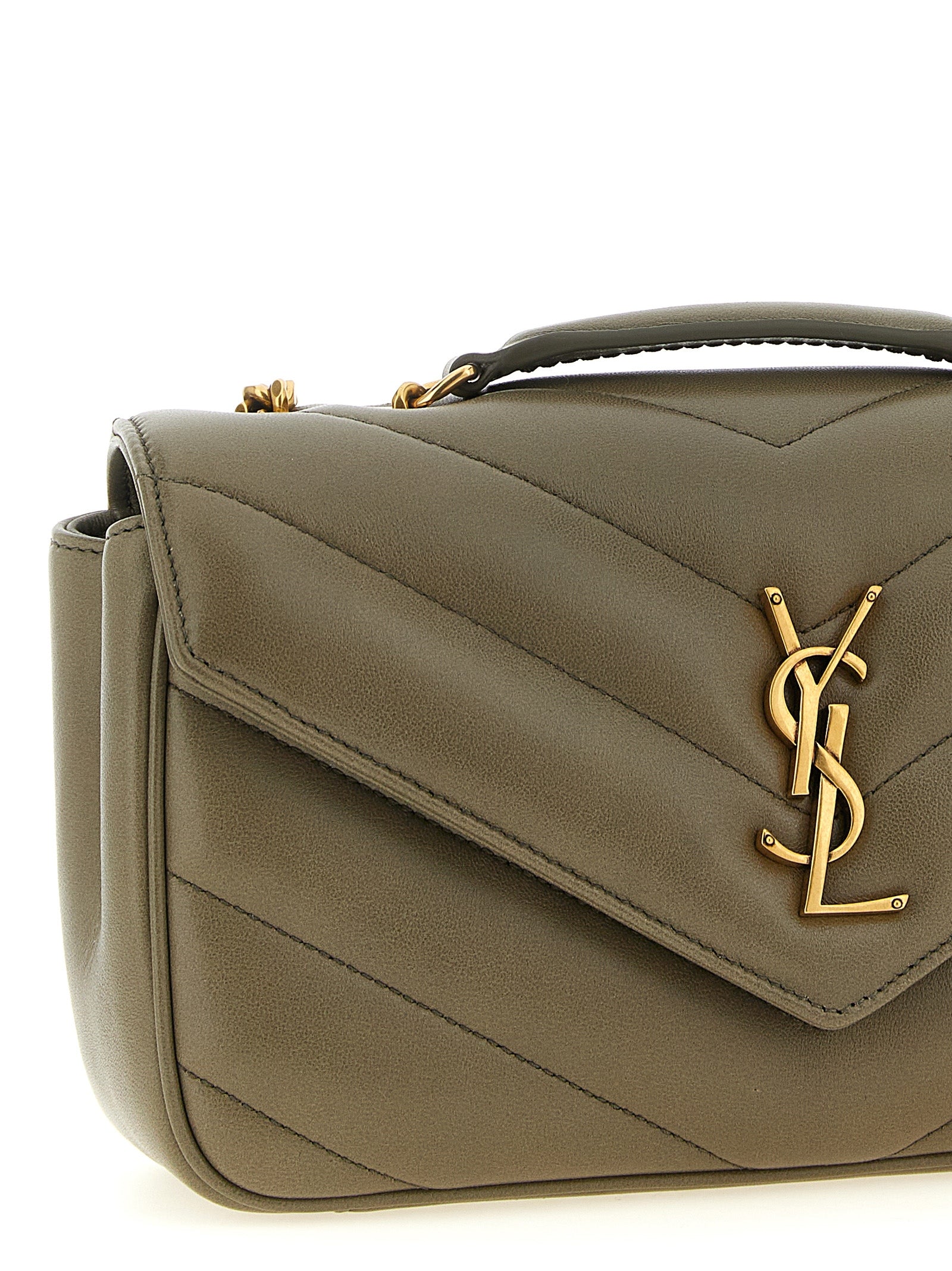 Bicolor Lamb Leather Shoulder Bag