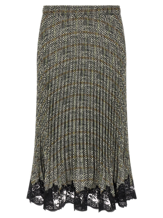 Multicolor Polyester Midi Skirt