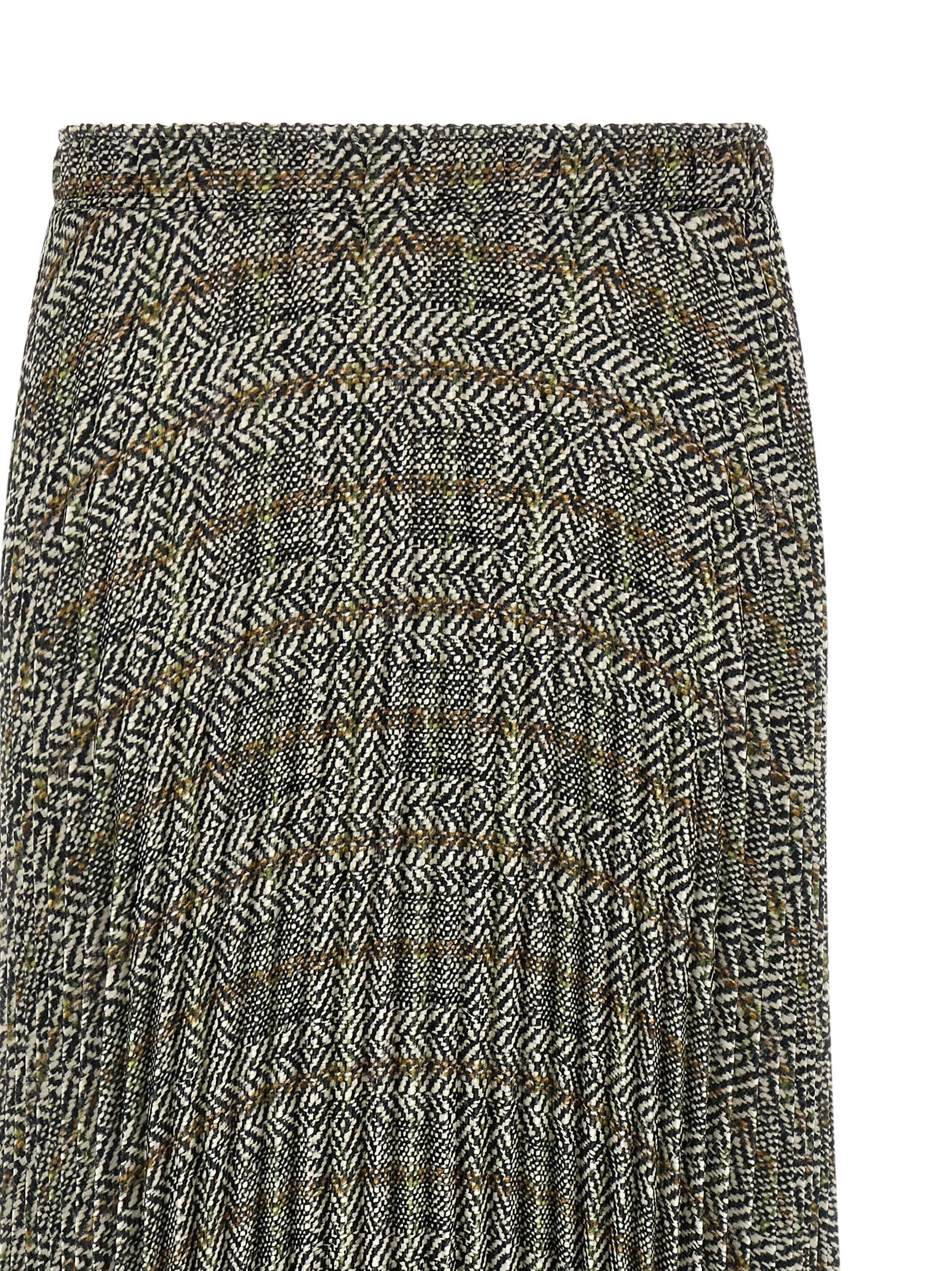 Multicolor Polyester Midi Skirt