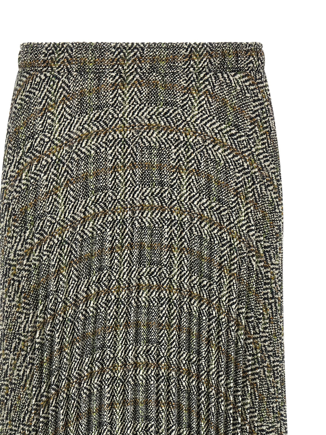 Multicolor Polyester Midi Skirt