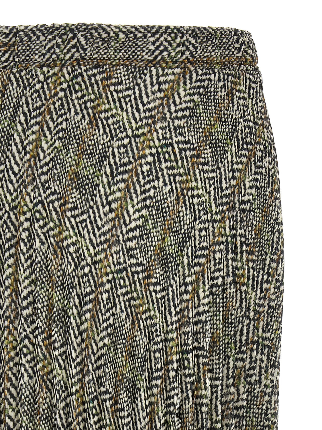 Multicolor Polyester Midi Skirt
