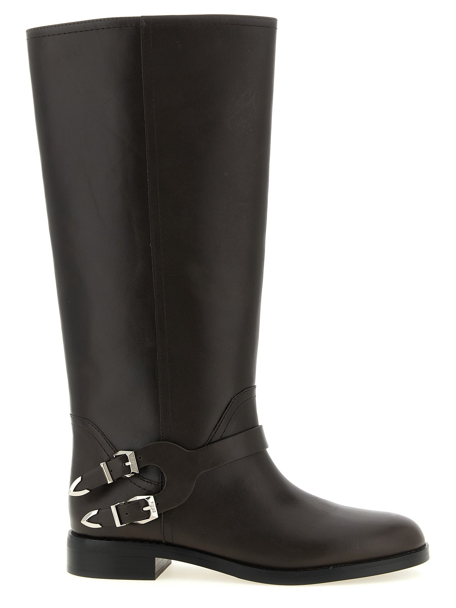 Black Cowhide Over The Knee