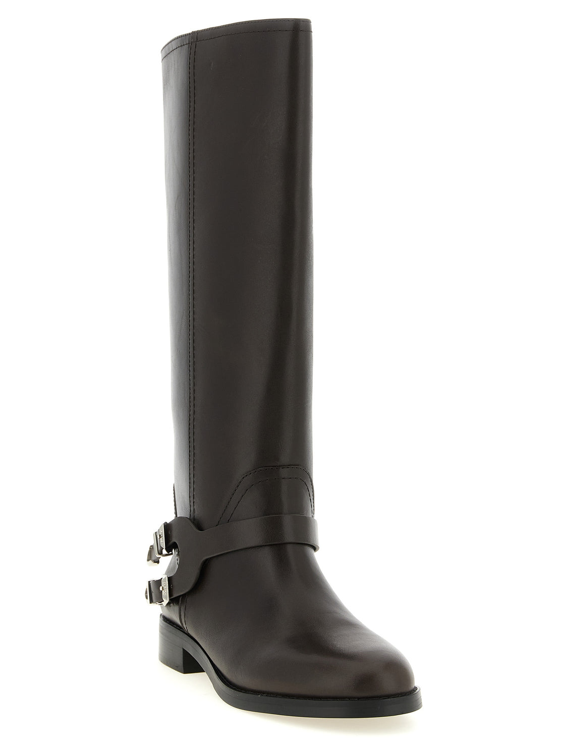 Black Cowhide Over The Knee