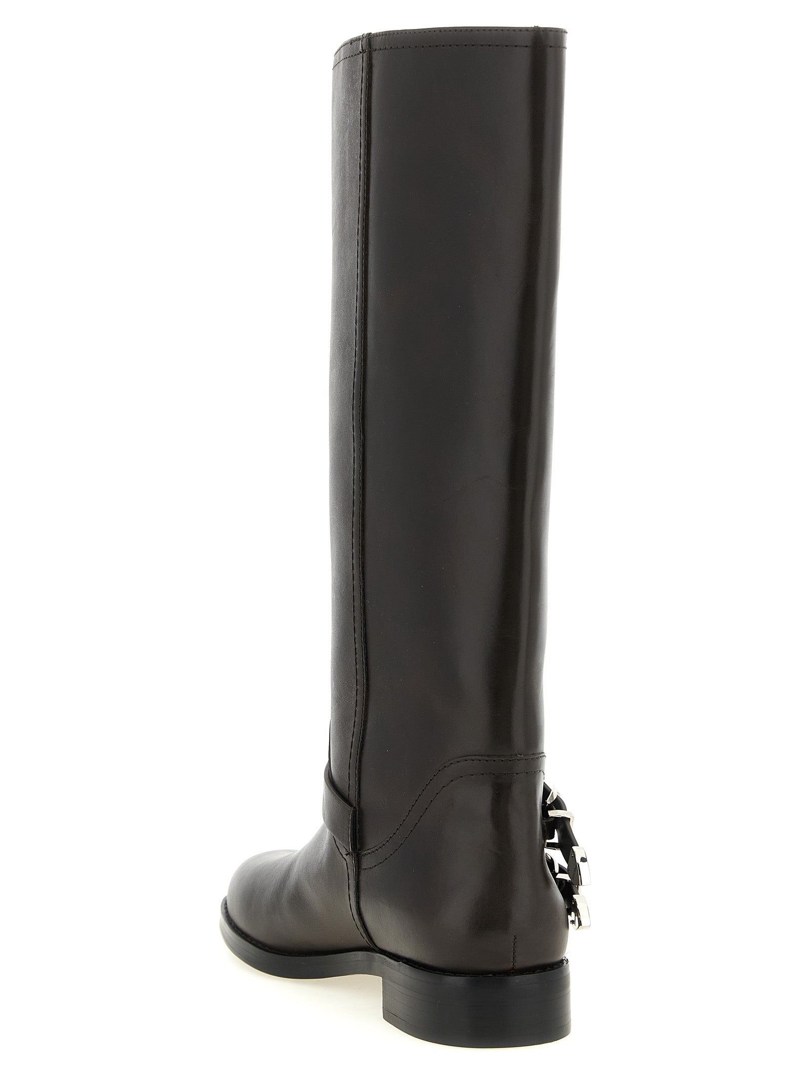 Black Cowhide Over The Knee