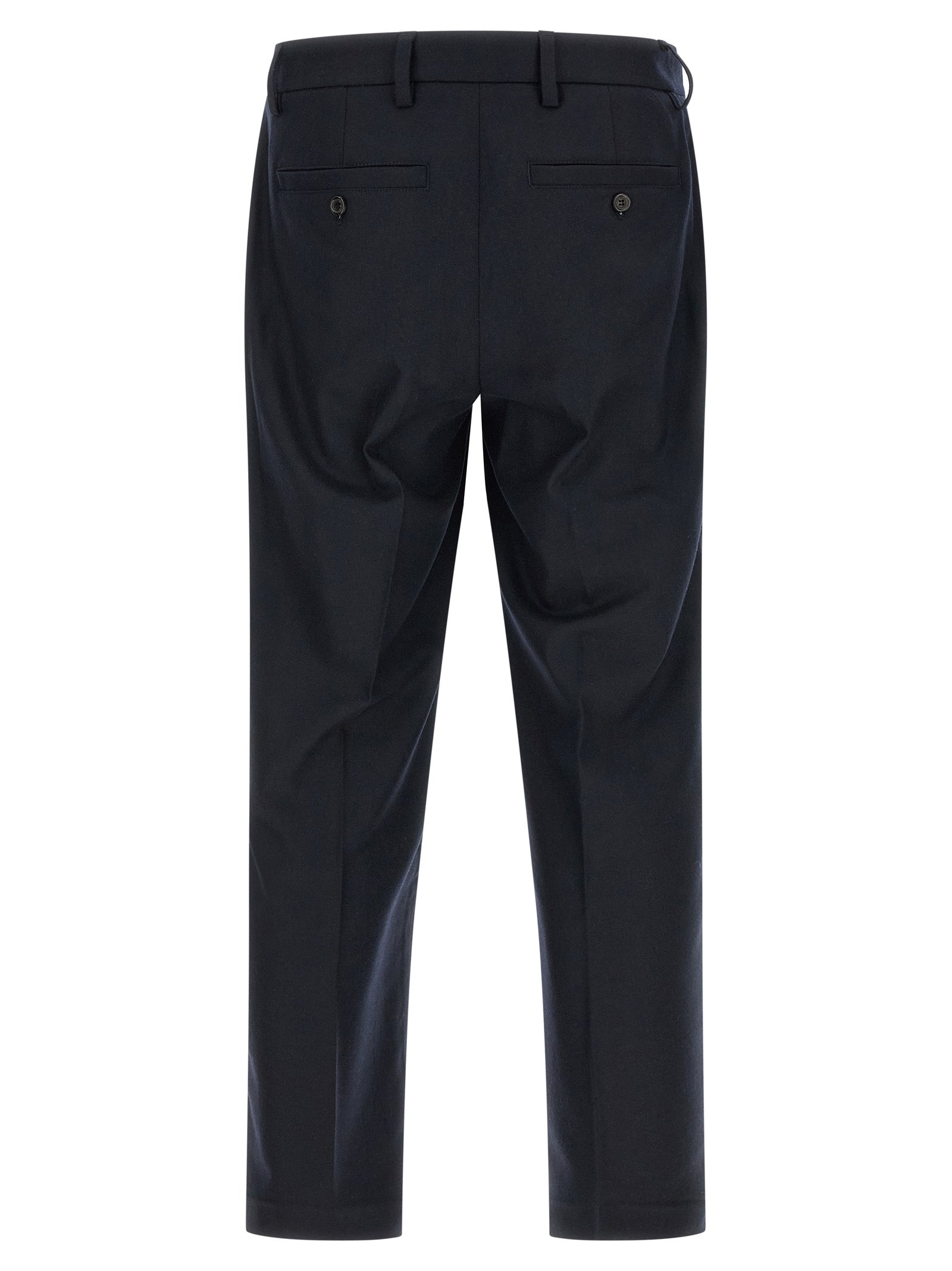 Blue Wool Casual Pants