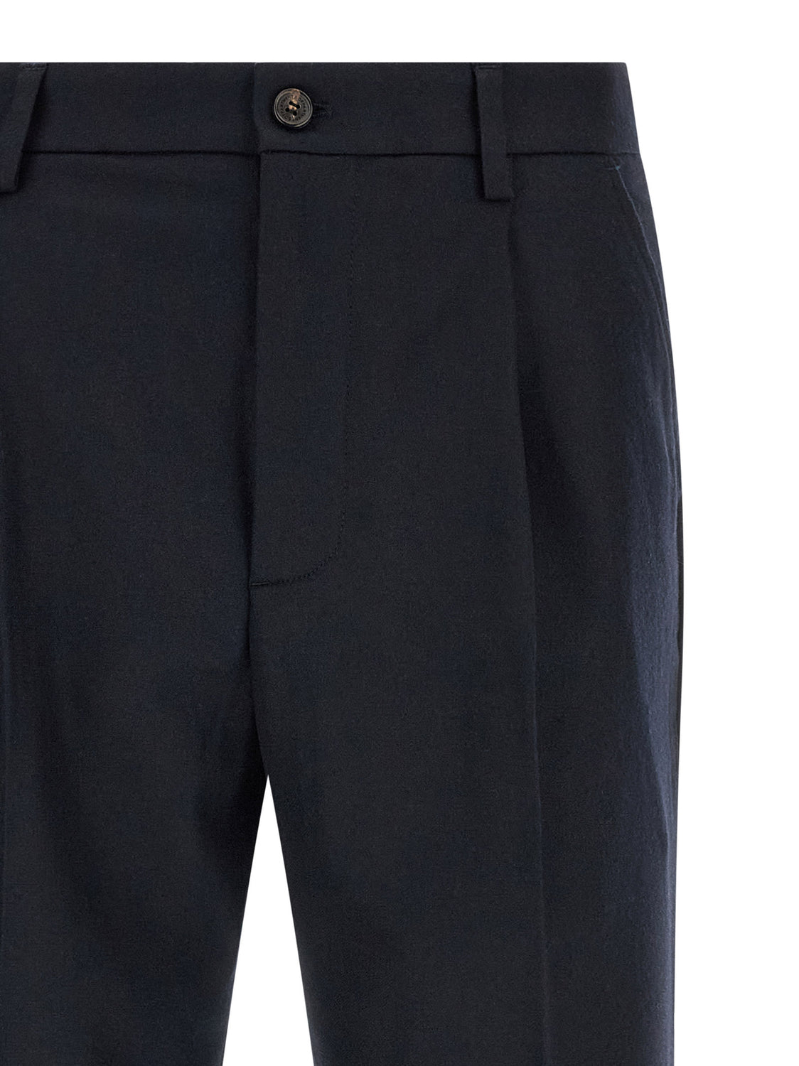 Blue Wool Casual Pants