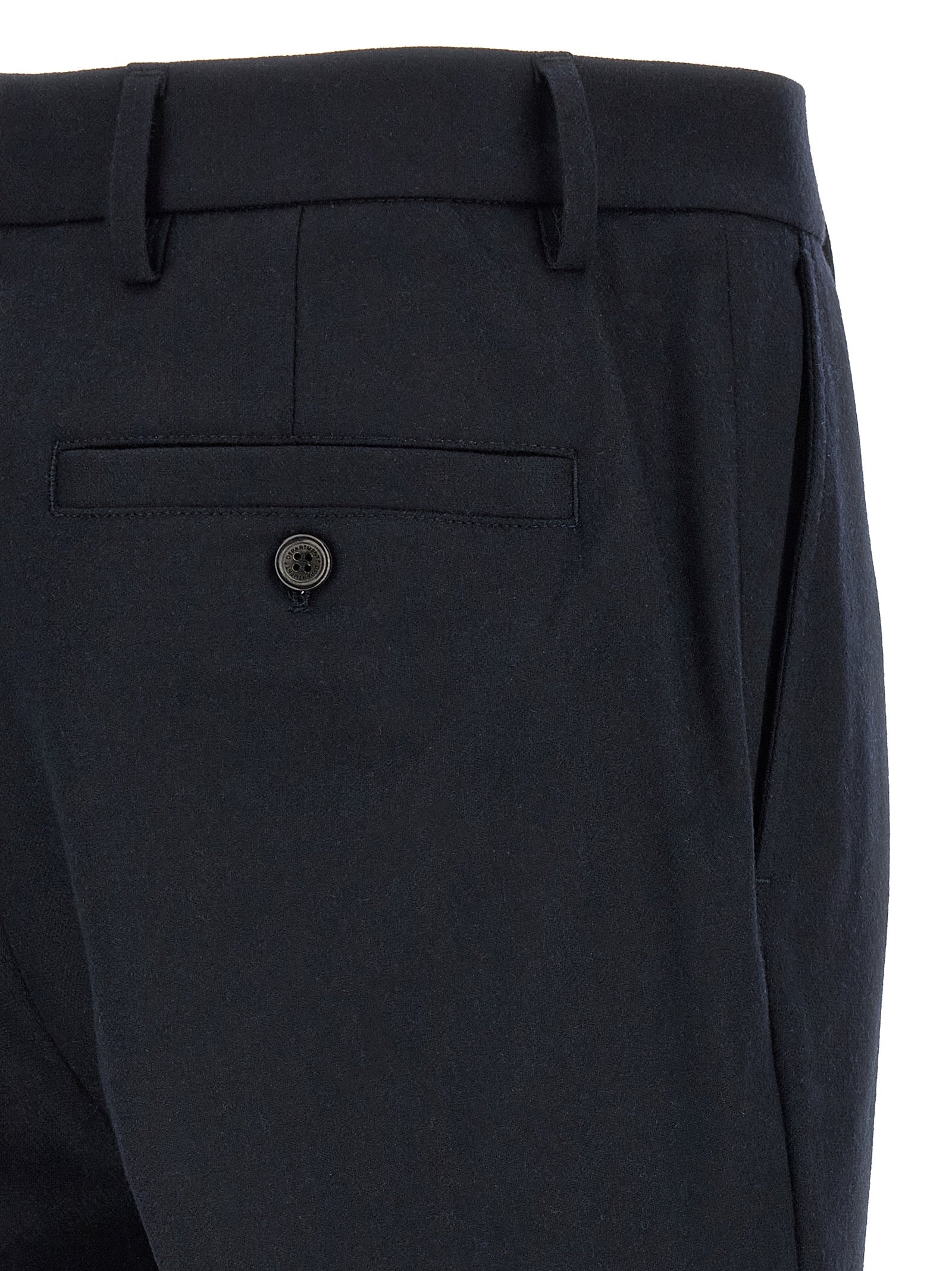 Blue Wool Casual Pants