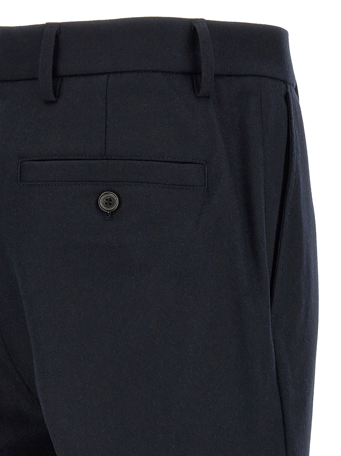 Blue Wool Casual Pants