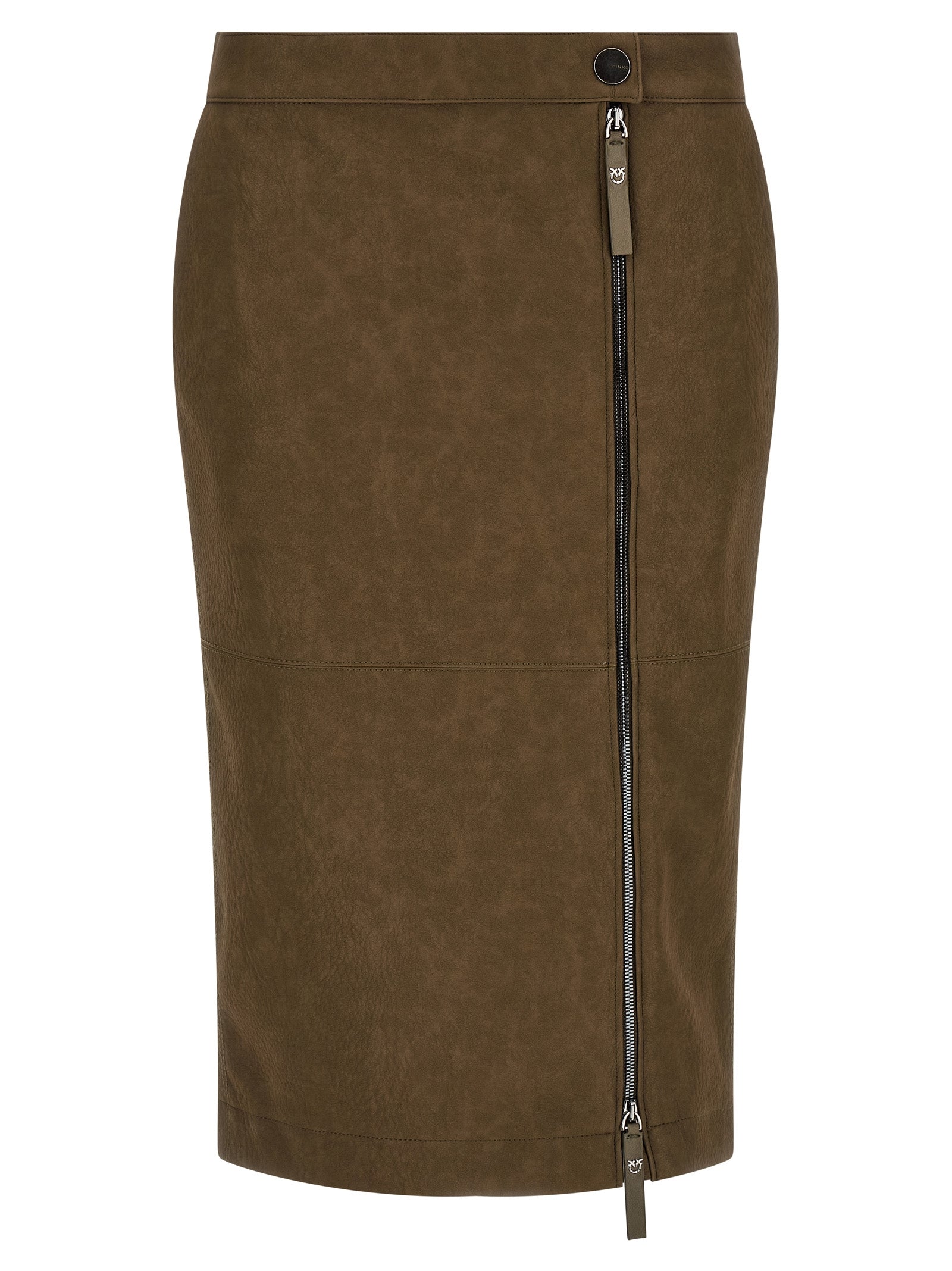Brown Viscose Midi Skirt