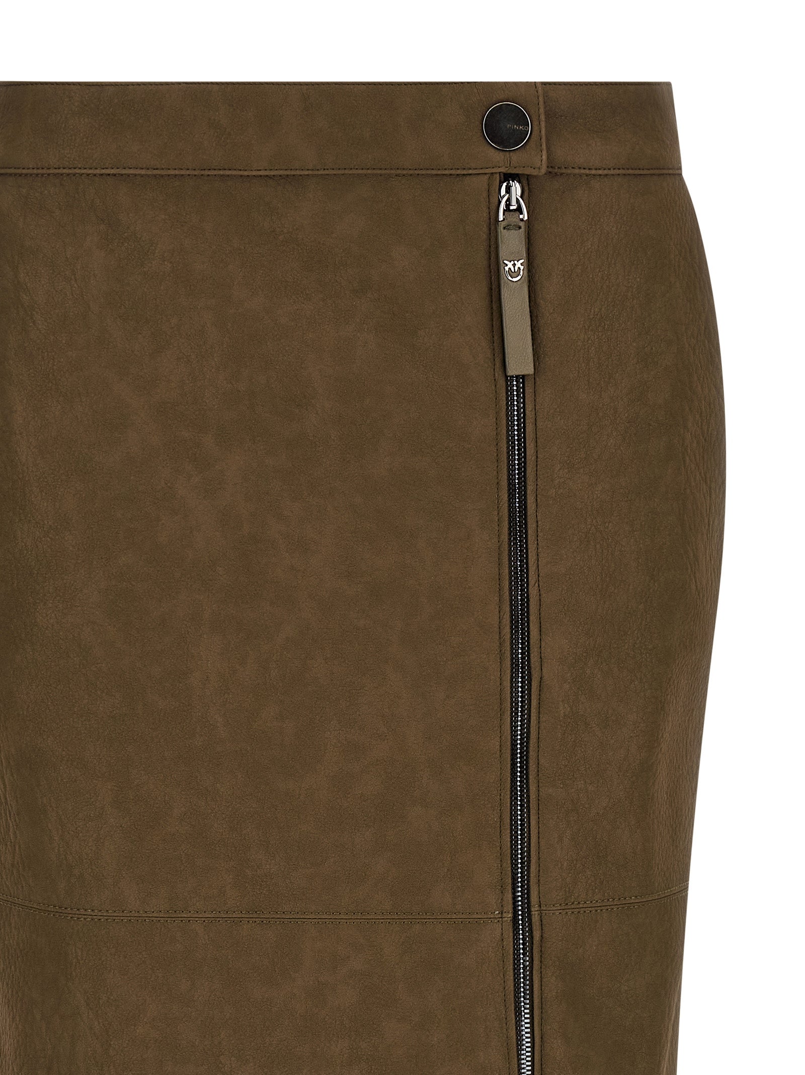 Brown Viscose Midi Skirt