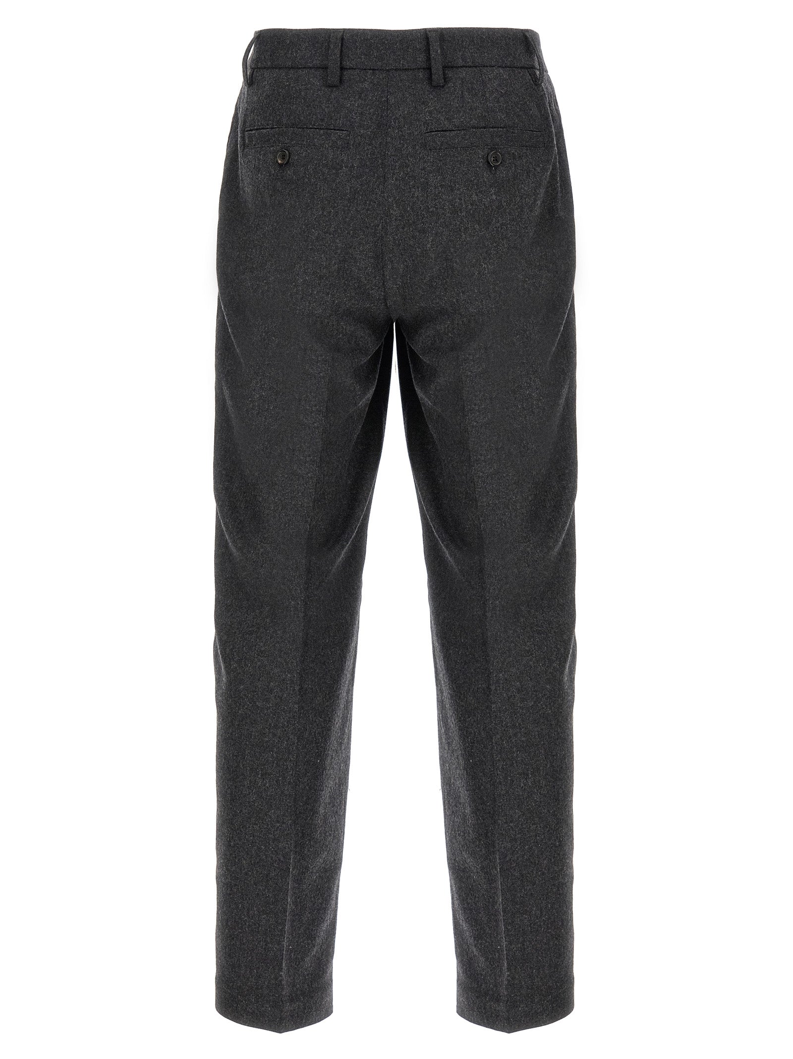Gray Wool Casual Pants