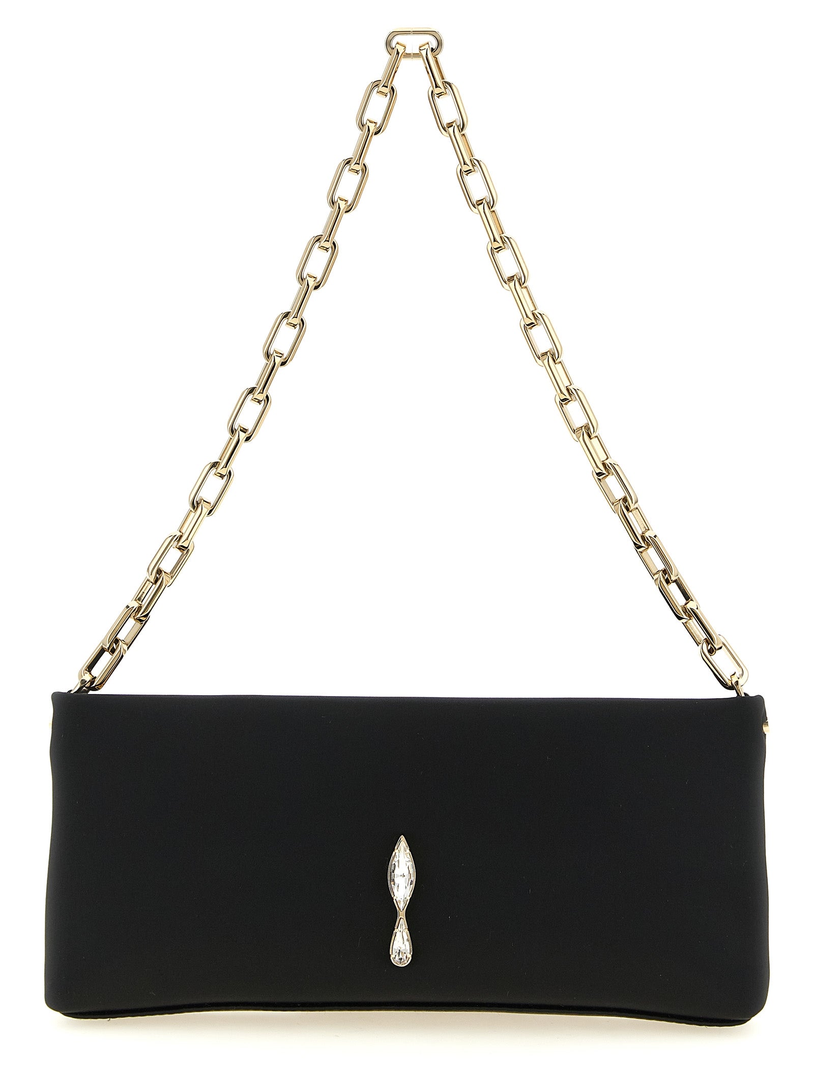 Black Elastane Clutch Bag