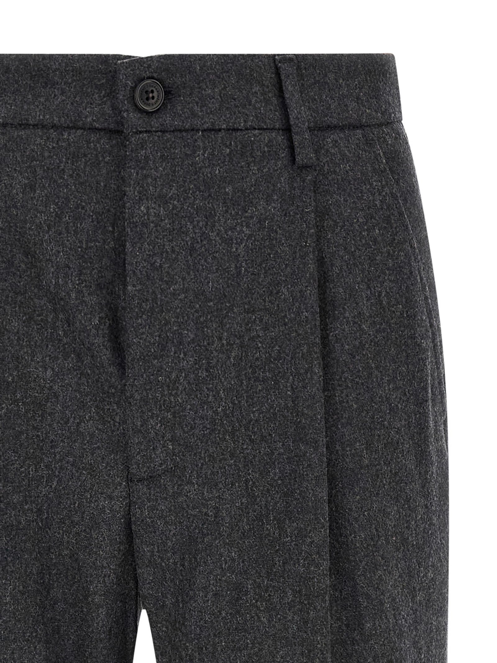 Gray Wool Casual Pants