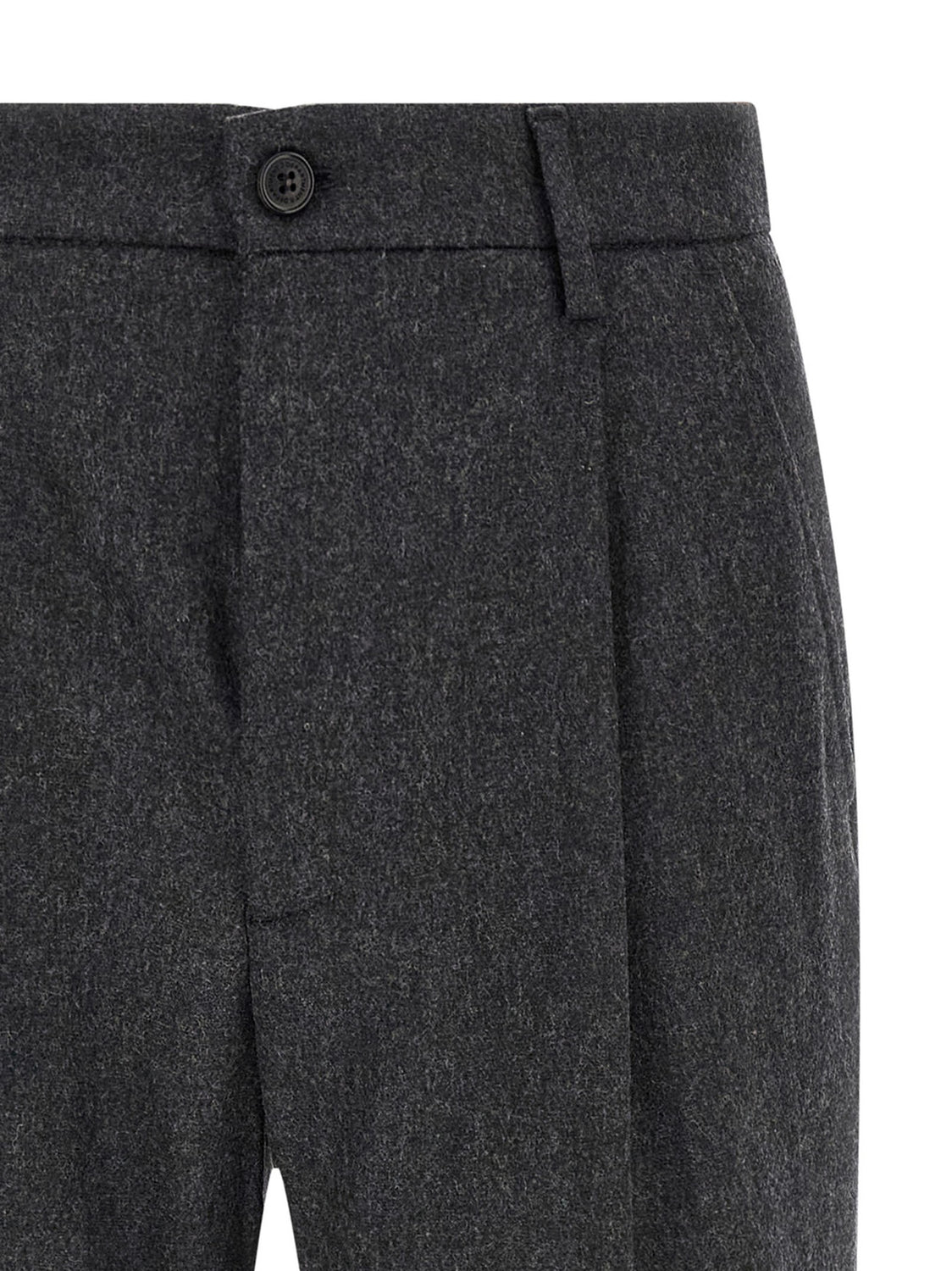 Gray Wool Casual Pants
