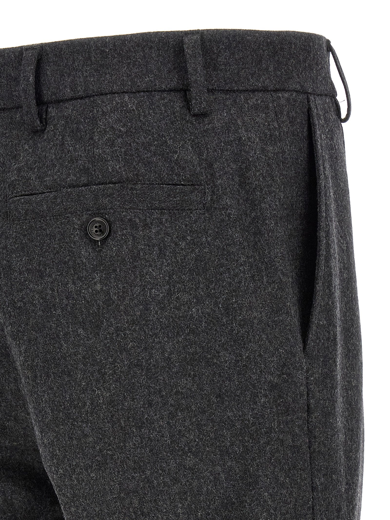 Gray Wool Casual Pants
