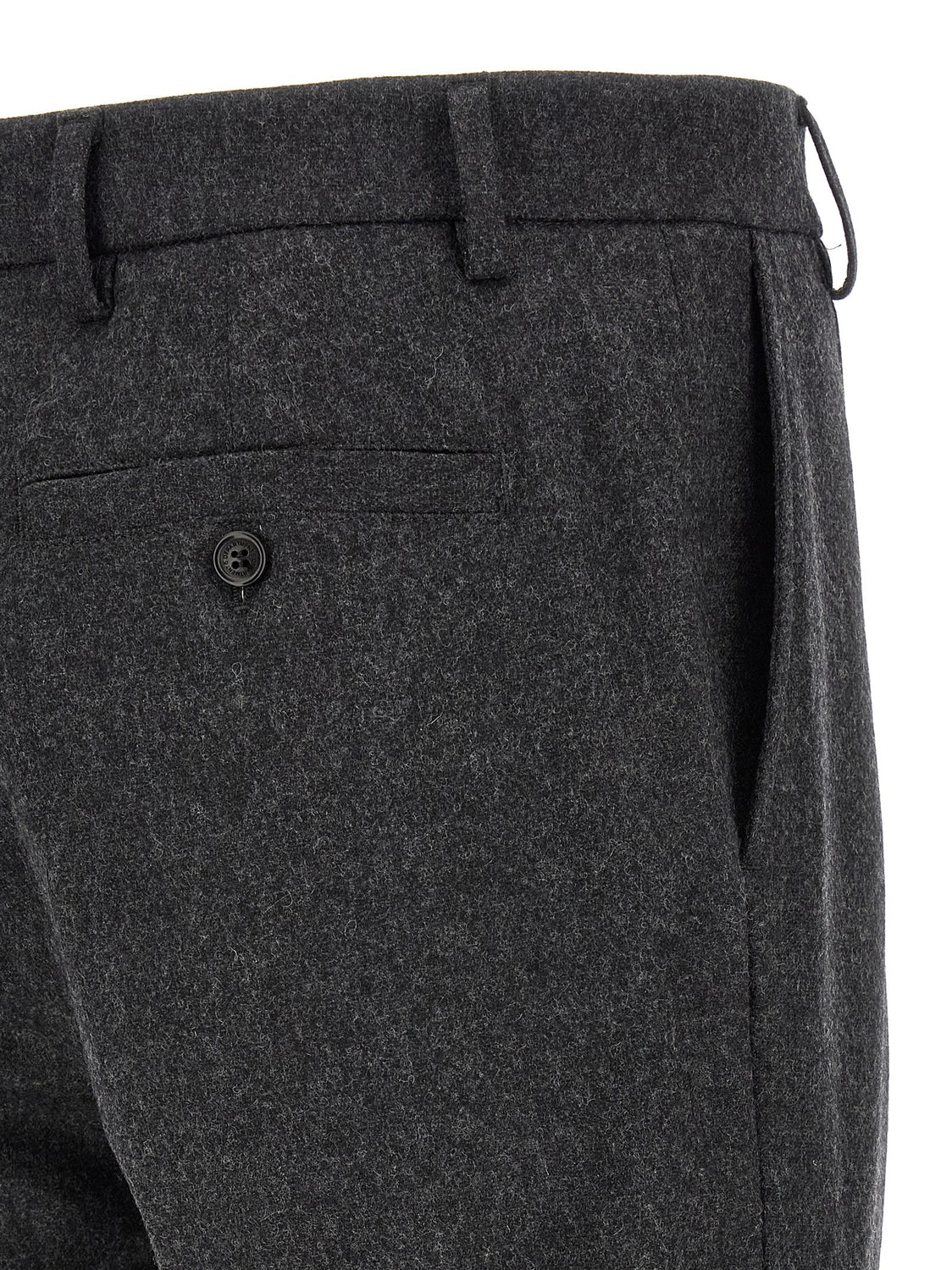 Gray Wool Casual Pants