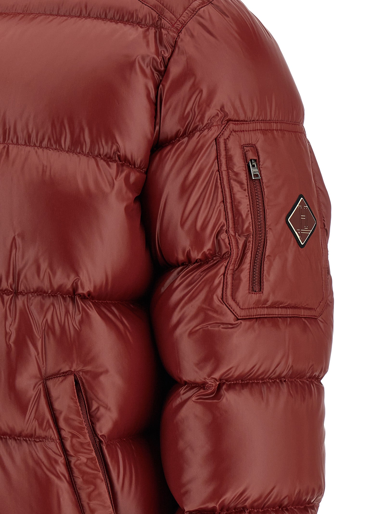 Bordeaux Polyamide Full-Length Jacket