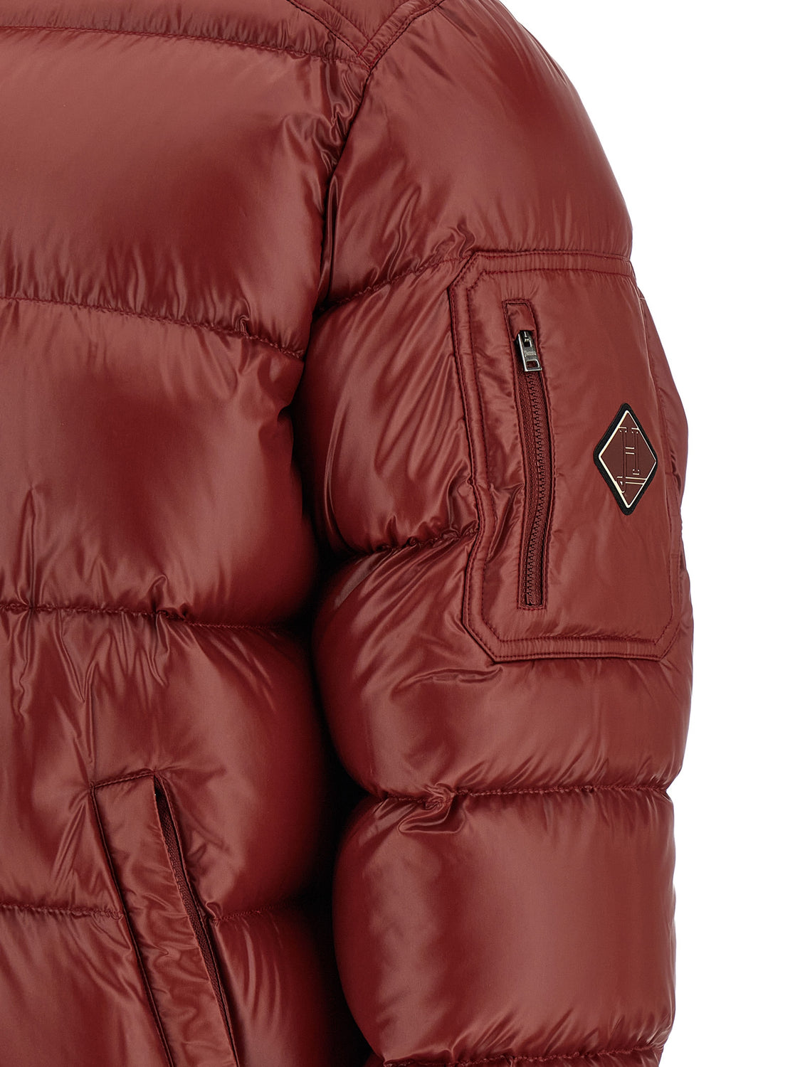 Bordeaux Polyamide Full-Length Jacket