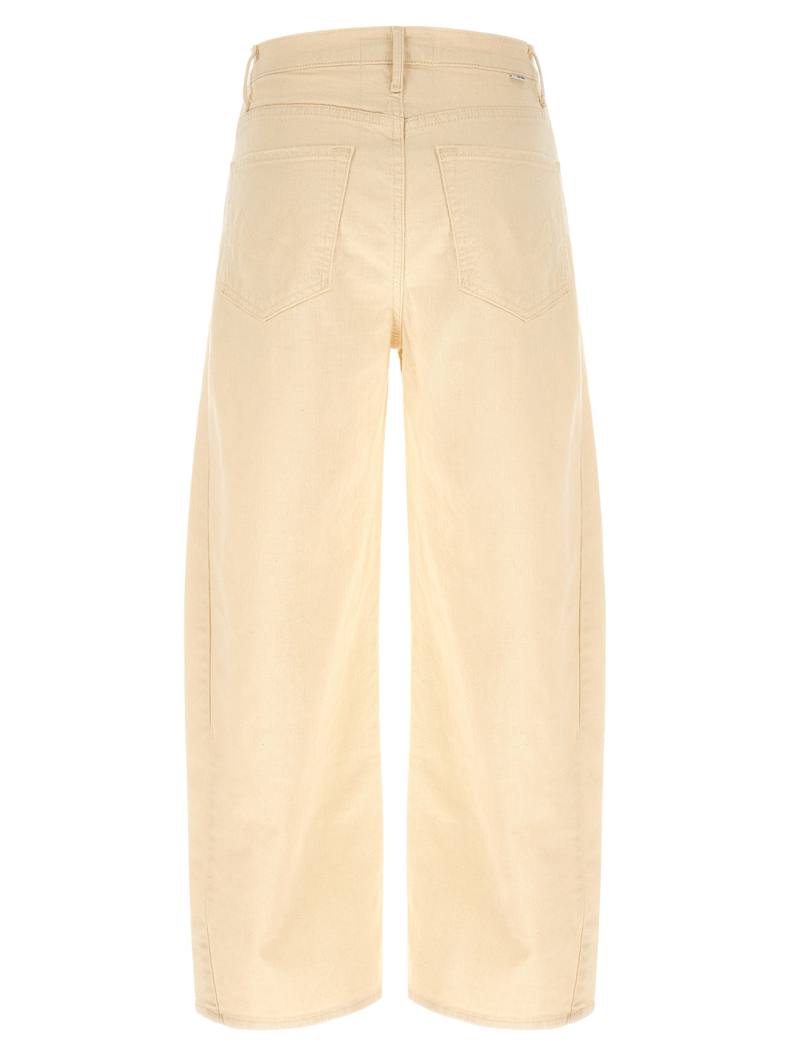 Beige Cotton High-Waisted Jean