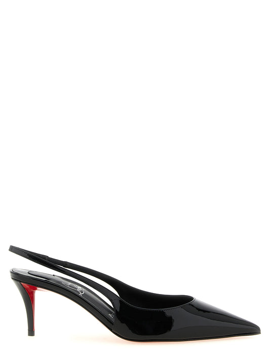 Black Calfskin Mid Heel Pumps