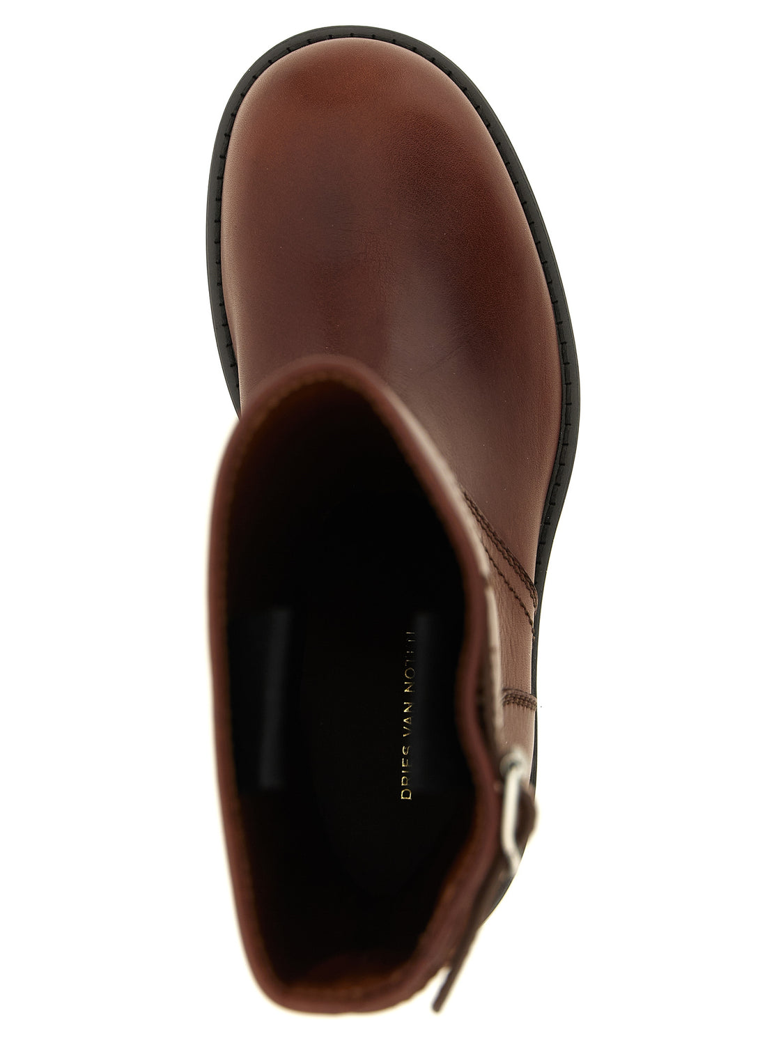 Brown Bovine Leather Ankle Boots