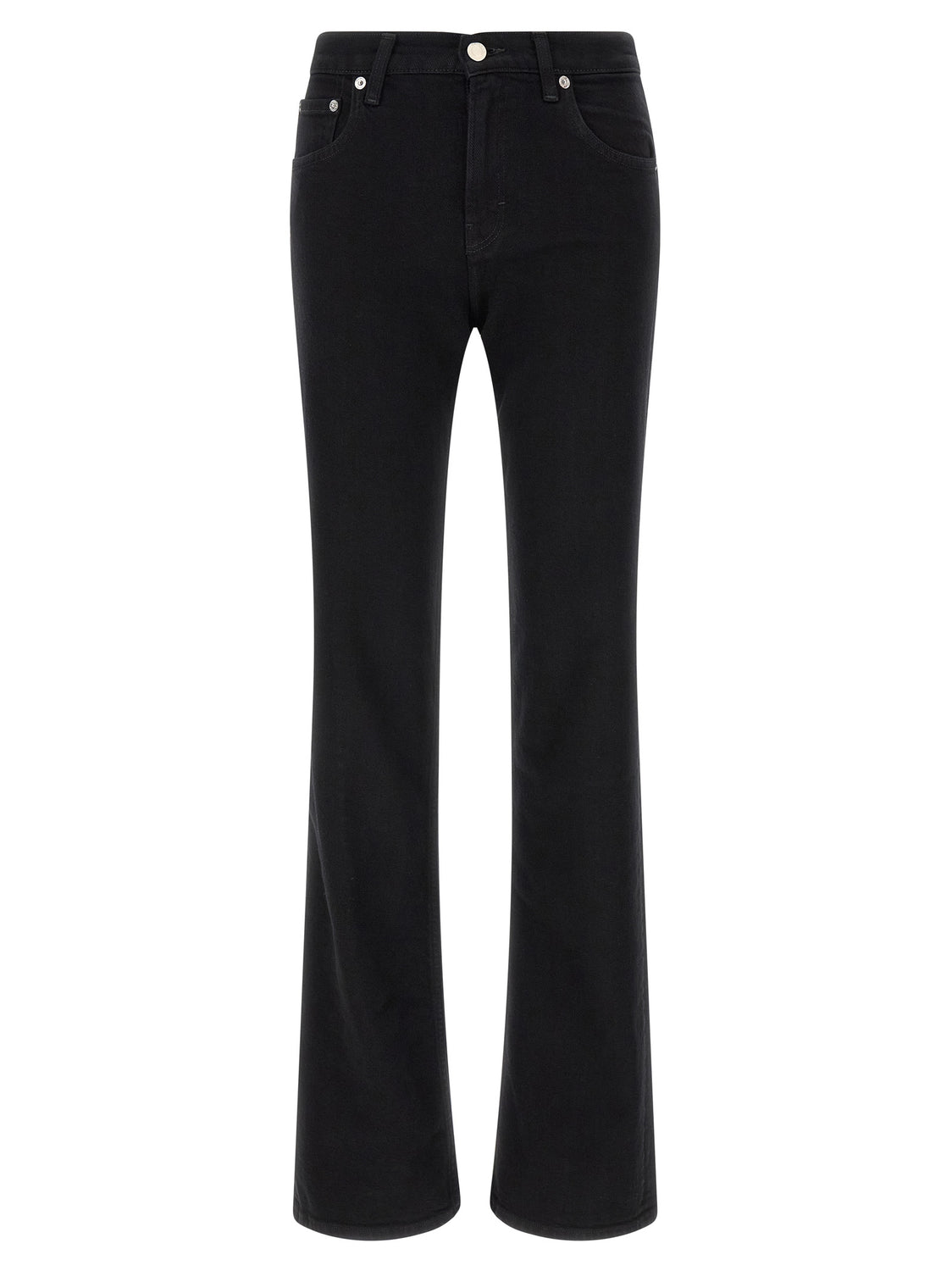Black Cotton Flared Jeans