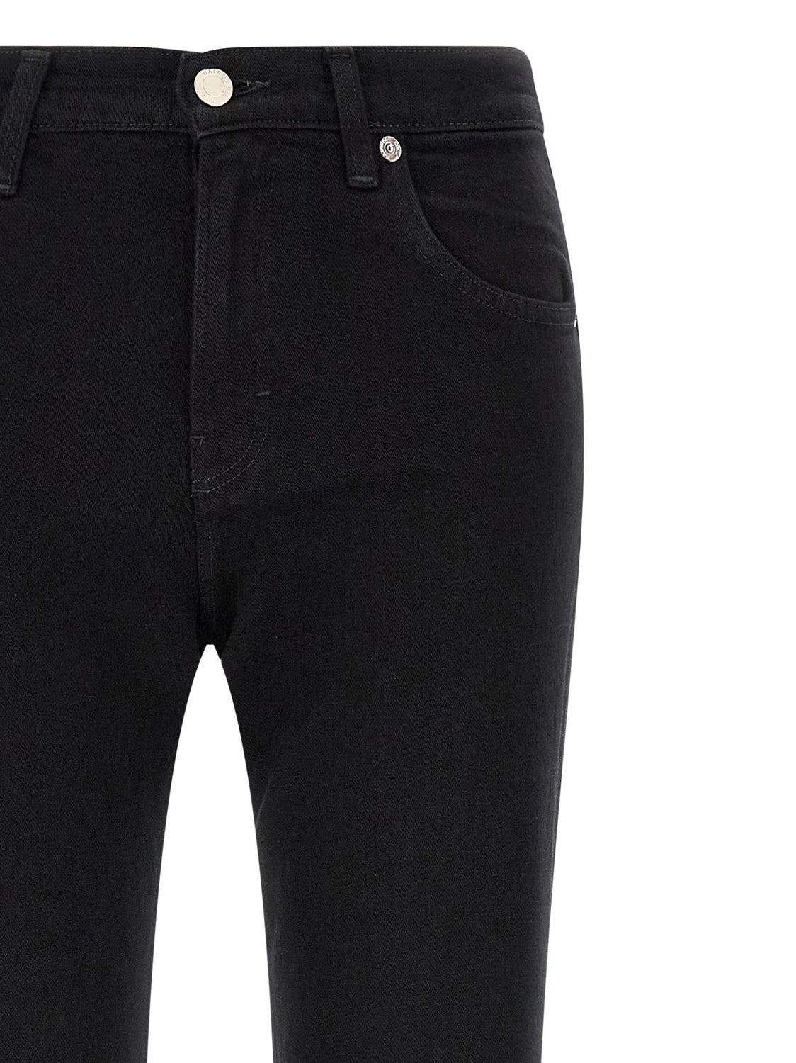 Black Cotton Flared Jeans