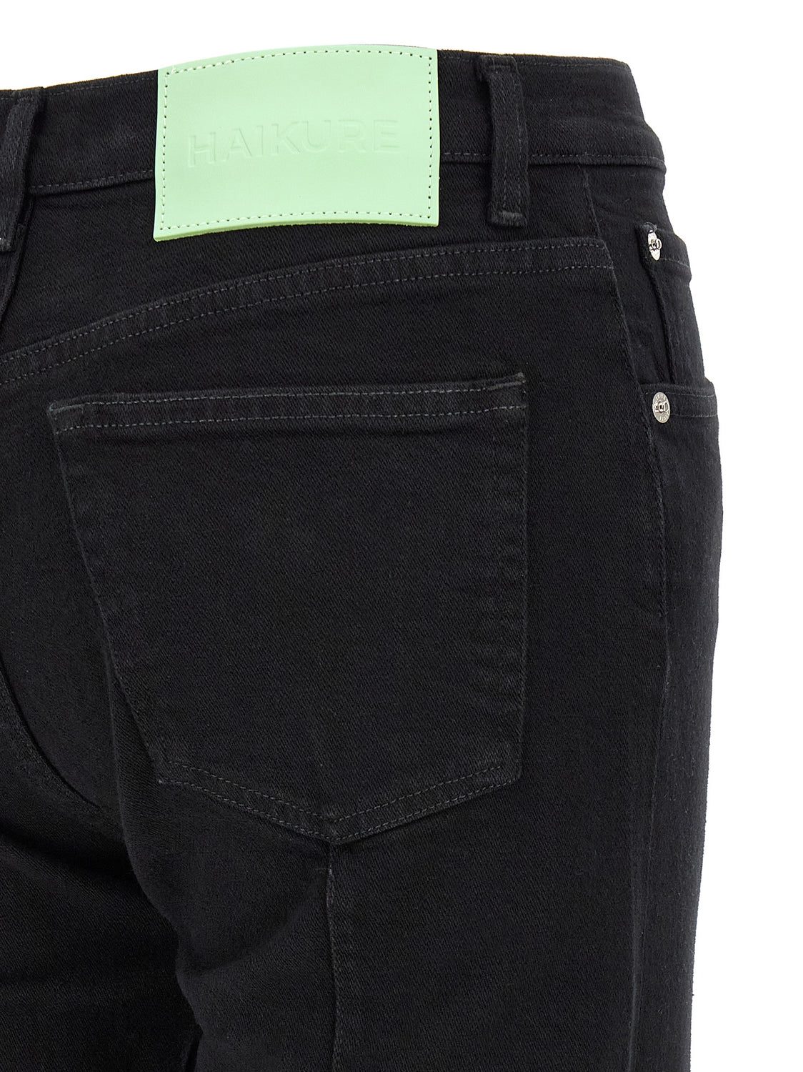 Black Cotton Flared Jeans
