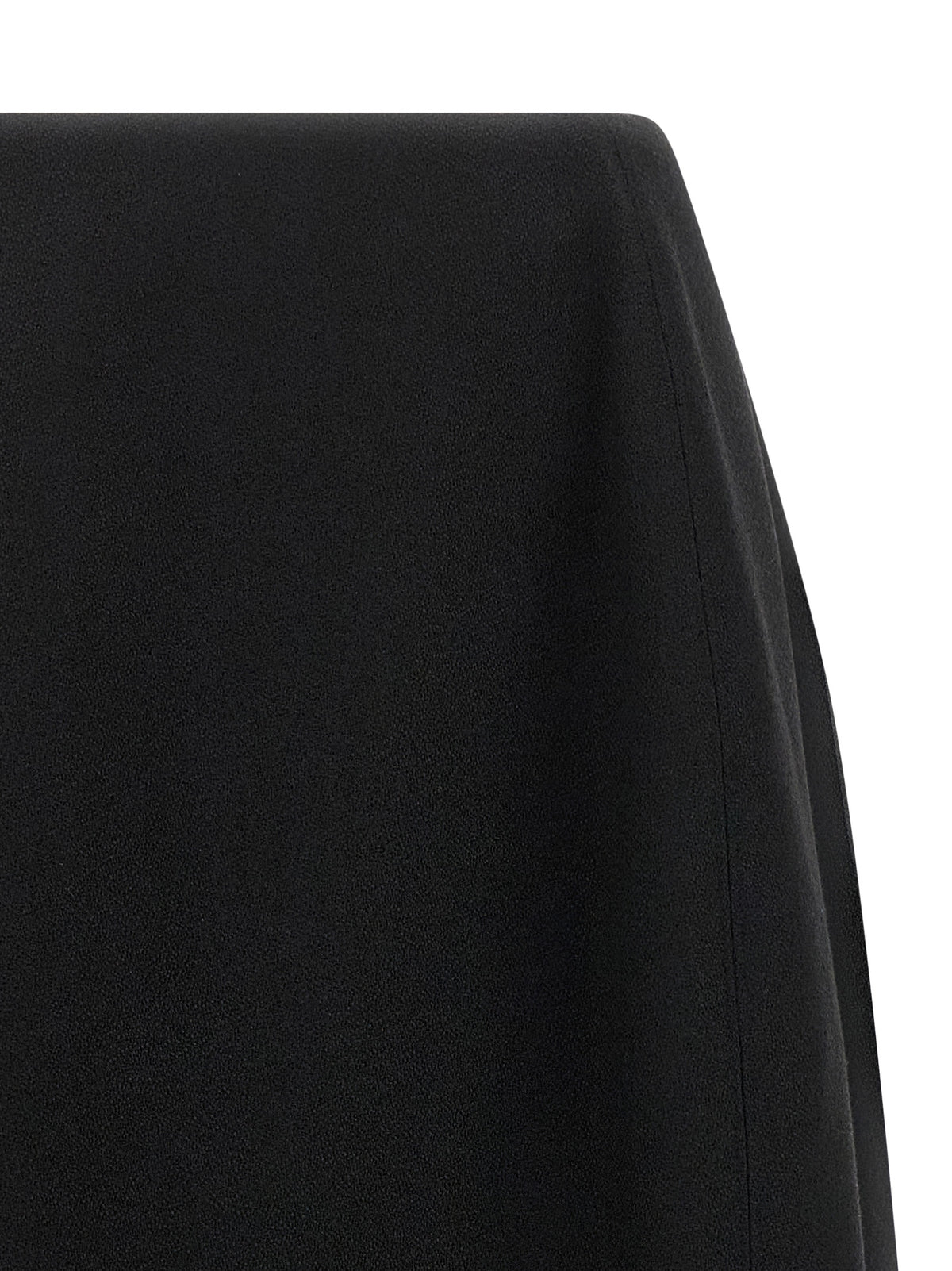 Black Virgin Wool Midi Skirt